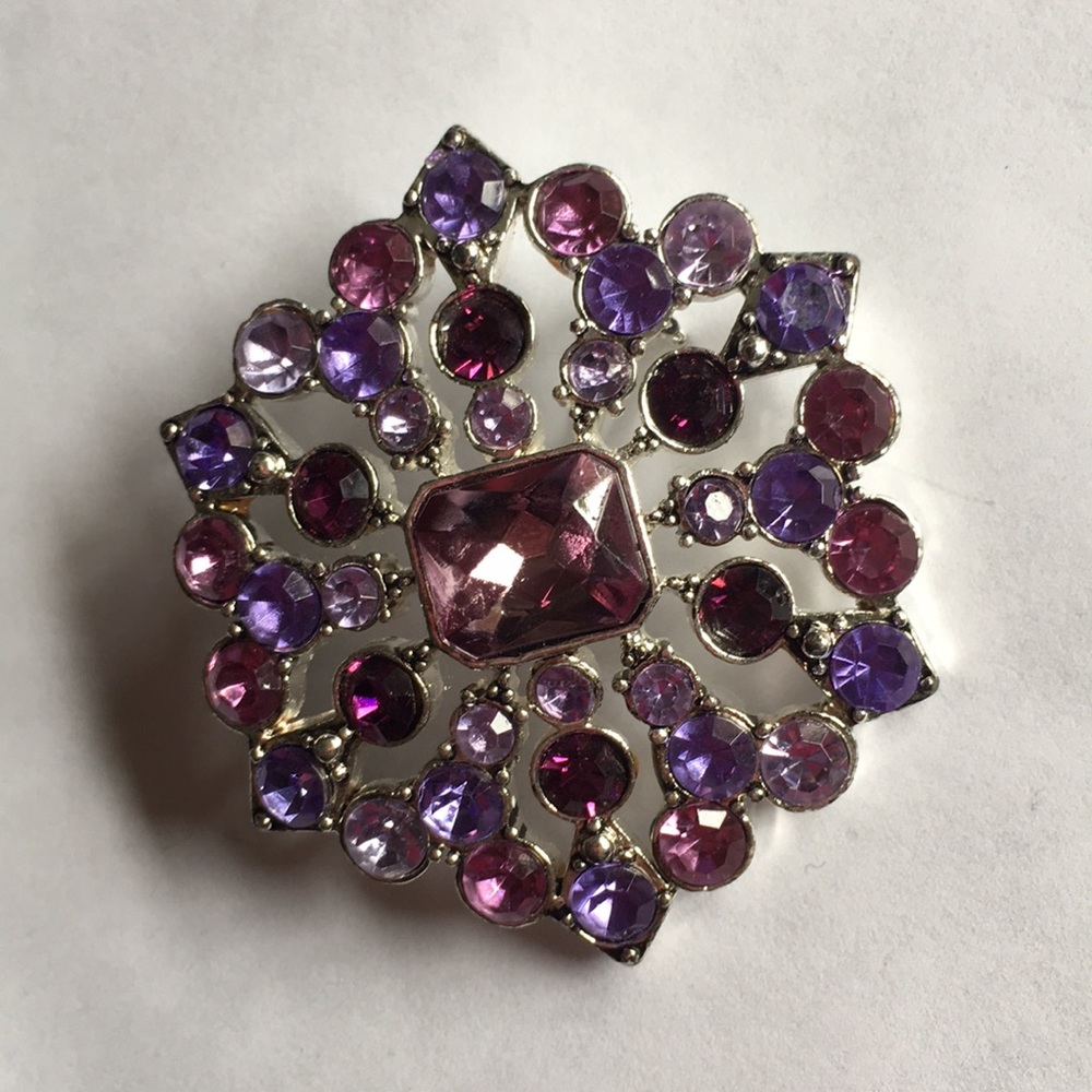 Multicolor purple brooch